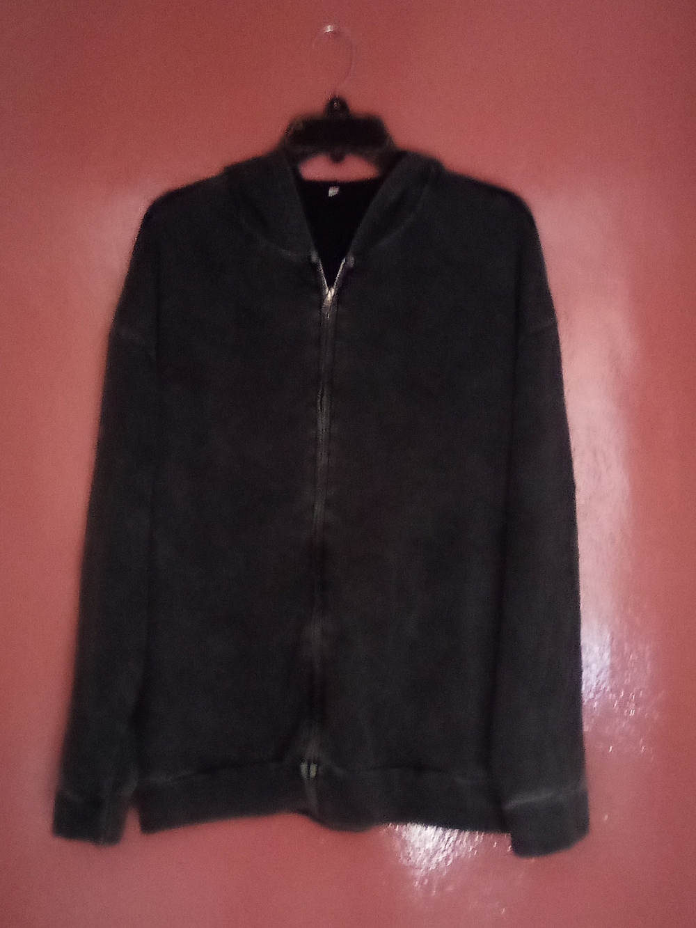 Men's Zip-Up Hooded Sweater in Dark Gray ( Bag E )